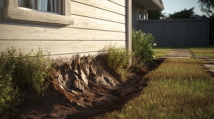 Soil Erosion Causing Foundation Issues To A Home